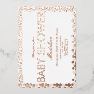 Dots d'or Motif Baby shower Foil Invitation