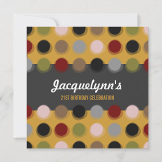 Dots flous modernes Adulte Anniversaire Invitation