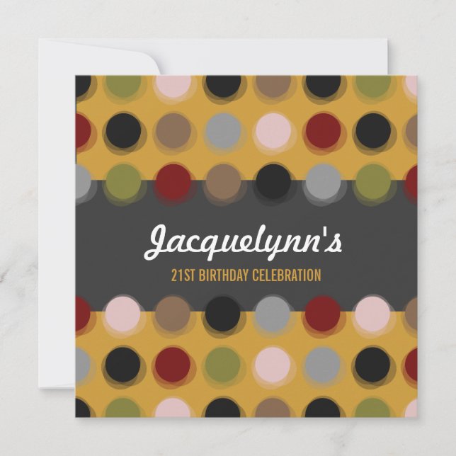 Dots flous modernes Adulte Anniversaire Invitation (Devant)