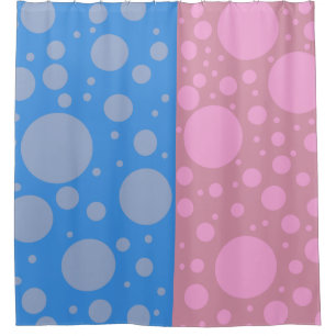 Dots Rideau de douche rose bleu
