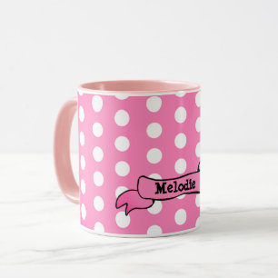 Dots rose Personnalisé Ringer Combo Mug