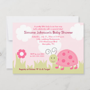 Dottie Ladybug Invitation Baby shower fille 4x6