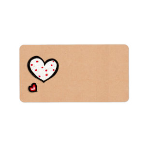 Dotty Hearts Étiquette de adresse kraft