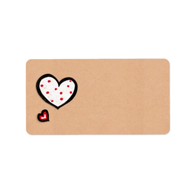 Dotty Hearts Étiquette de adresse kraft (Devant)
