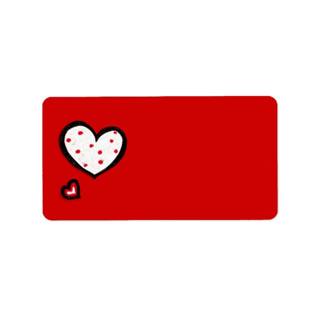 Dotty Hearts Étiquette de adresse rouge (Devant)