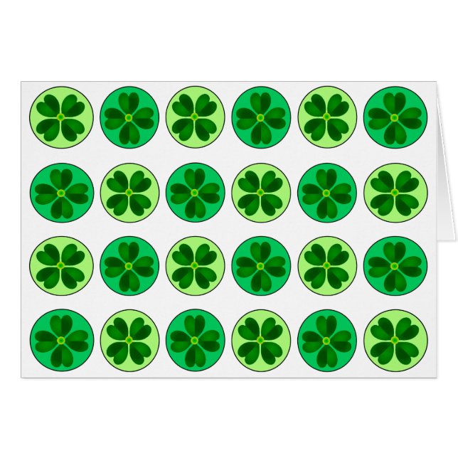 Dotty Lucky Shamrocks Card (Devant Horizontal)