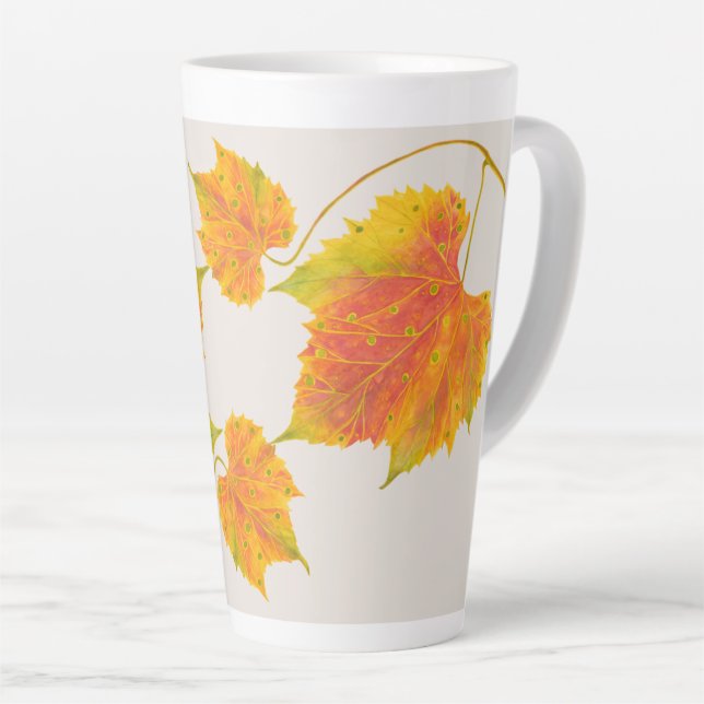 Dotty Spotty Fall sur une grosse tasse en latte (Angle droit)