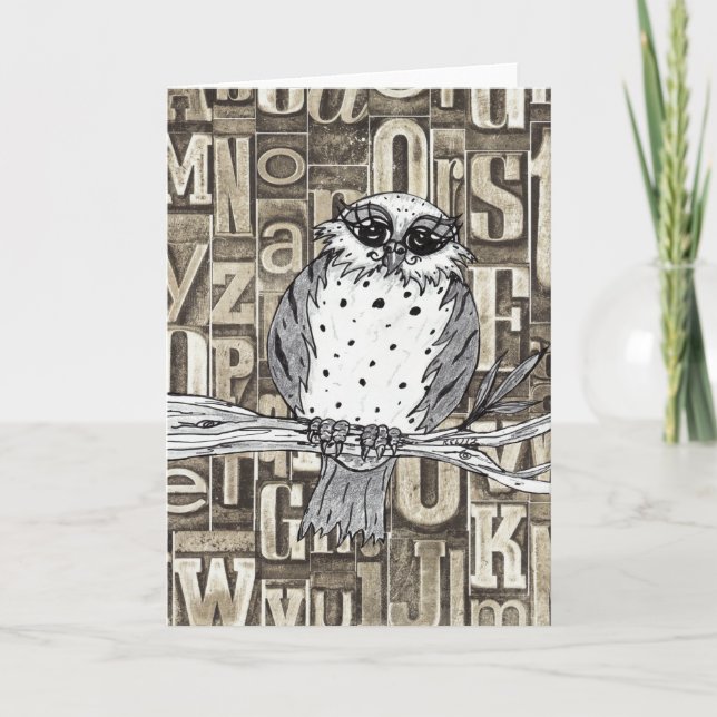 Dotty the Owl 1 carte de voeux (Devant)