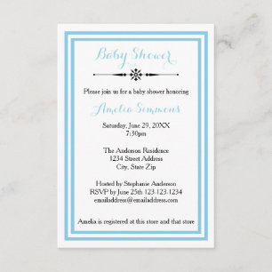 Double Ajustement Bleu - Invitation Baby shower 3x