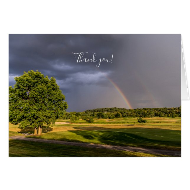 Double arc-en-ciel à travers la pluie Carte de rem (Devant Horizontal)