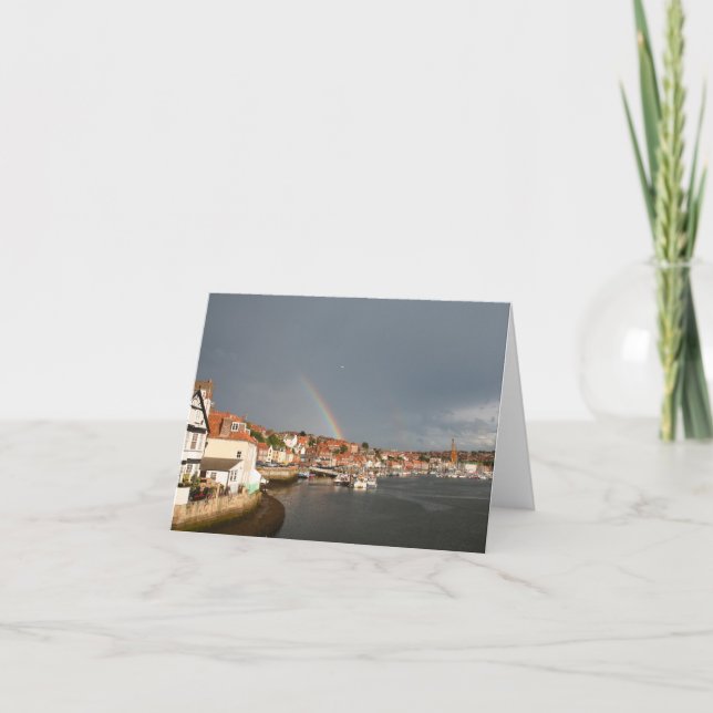 double arc-en-ciel, Whitby, Royaume-Uni - carte po (Devant)