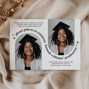 Double Arc Photo Girl Graduation Invitation