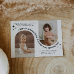 Double Arc Photo Invitation conjointe Anniversaire<br><div class="desc">Une invitation conjointe moderne à l'anniversaire avec 2 de vos propres photos en forme d'arcade. Le texte du titre est courbé autour des photos avec les étoiles. Vous pouvez modifier la couleur de tout le texte et des étoiles dans cette conception.</div>