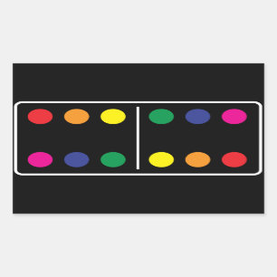 Double autocollant de domino d'arc-en-ciel