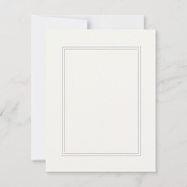 Double Blanc Ombré Bordure sur Papier Blanc (Devant)