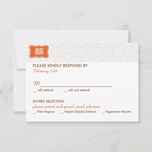 Double Bonheur Faire-part de mariage chinois - RSV (Devant)