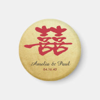 Double Bonheur Magnet Mariage chinois
