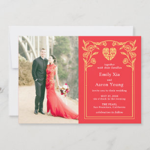 Double Bonheur Mariage chinois Invitation photo