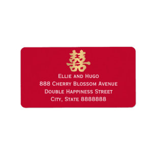 Double bonheur pour un Étiquette Mariage chinois