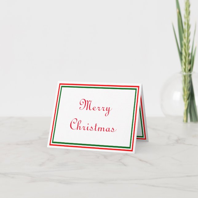 Double Carte de Vœux de Noël Trim - Merci (Devant)
