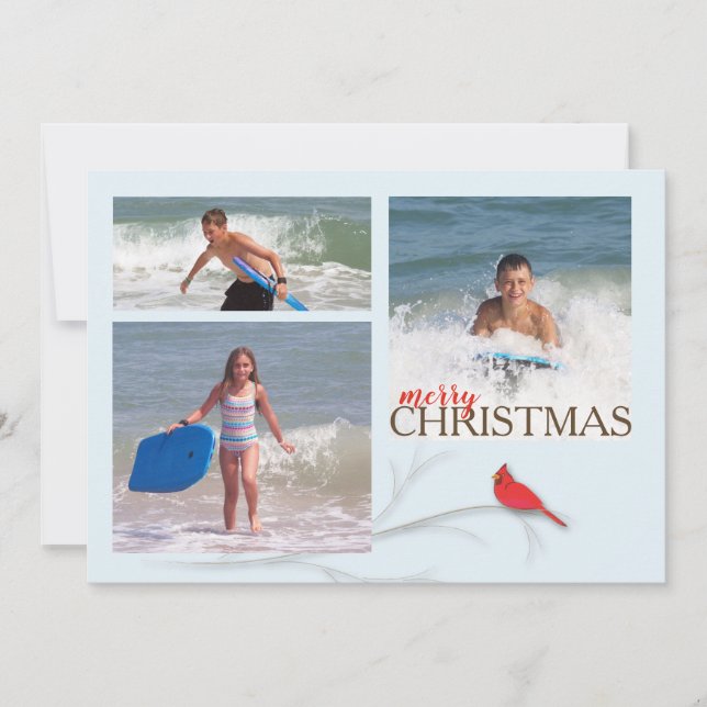 Double carte photo MULTI dégrossi cardinal rouge (Devant)