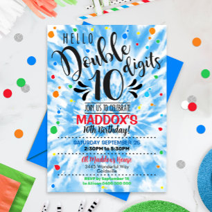Double chiffres Anniversaire Invitation Garçon Tie