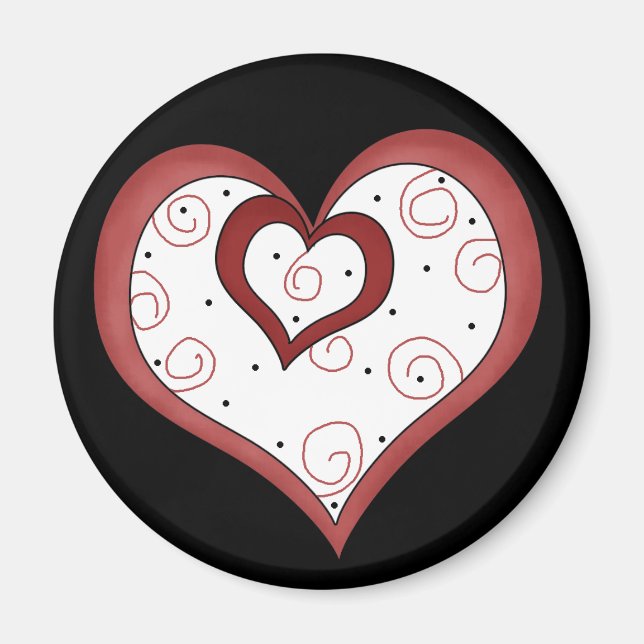 Double Coeur D1 - Saint-Valentin ou aimant (Devant)