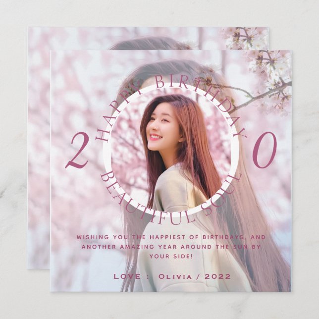 Double Couche Personnalisez Bonne Carte Anniversai (Devant / Derrière)