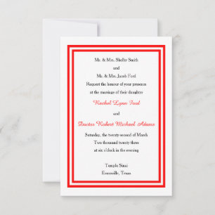 Double coupe rouge -3x5 Faire-part de mariage