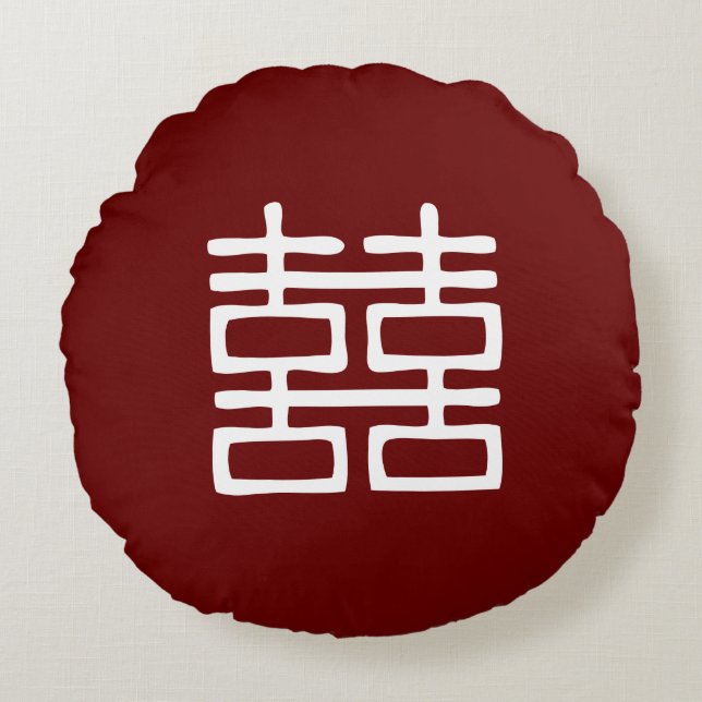 Double Coussin rond Lanterns de Bonheur (Devant)