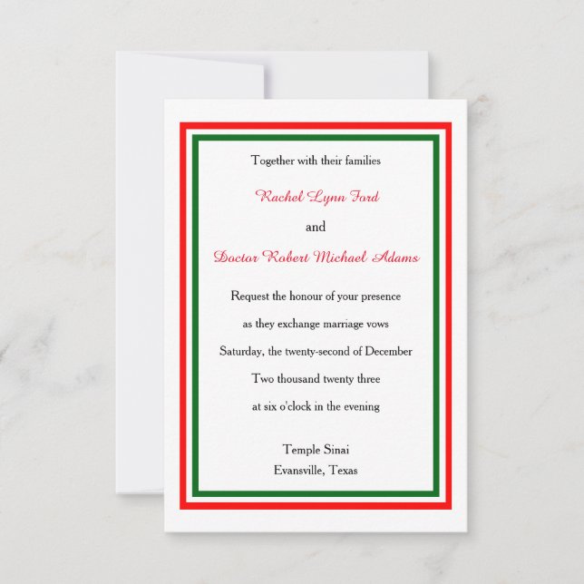 Double décoration de Noël - Invitation de mariage  (Devant)