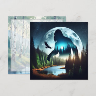 Double exposition Bigfoot, Aigle et Pleine lune