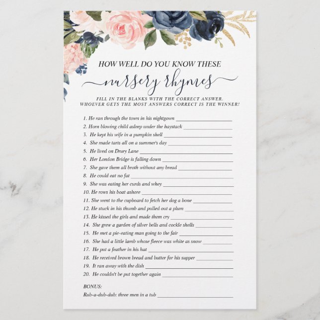 Double face Bébé rose Marine Floral Jeux en cascad (Devant)