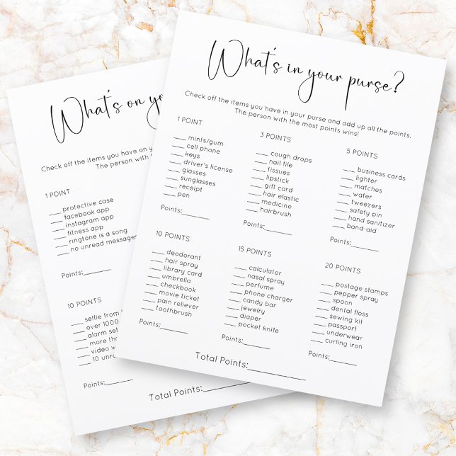 Double face Ce qui est dans votre sac à main et je (Créateur téléchargé)