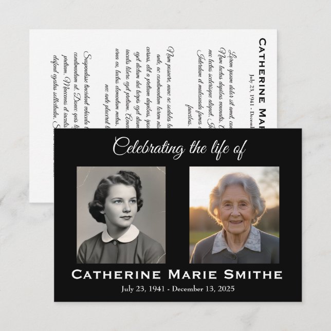 Double Image Funéraire ou Mémorial (Devant / Derrière)