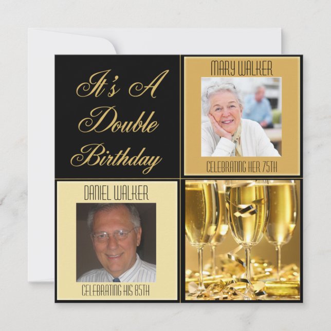 Double invitation de fête d'anniversaire pour tout (Devant)