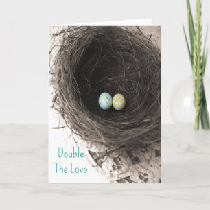 Double La Carte Amour Twins Félicitations Card