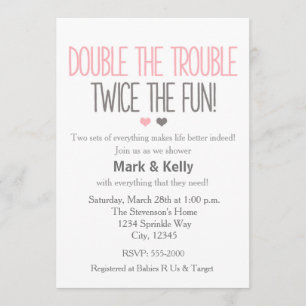 Double le problème Invitation de Baby shower TWINS
