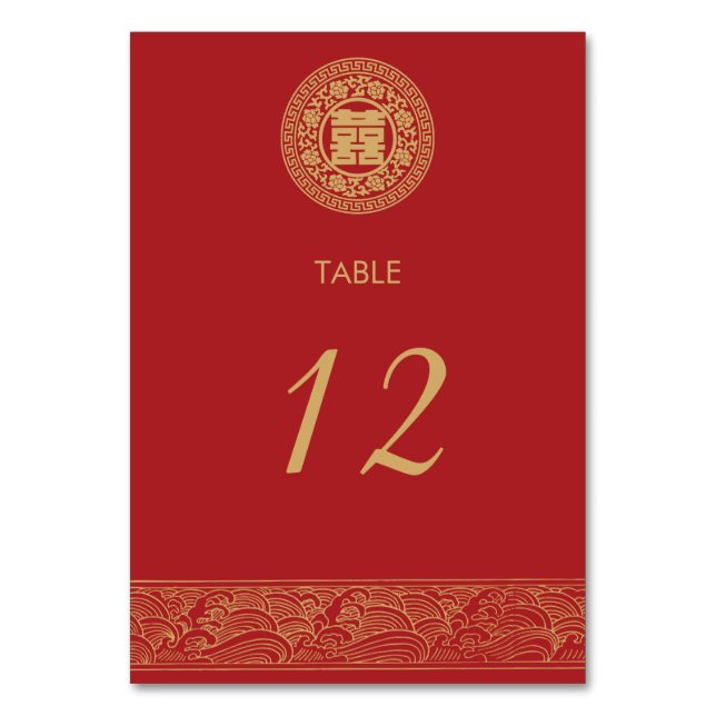 Double Mariage chinois Bonheur Carte de table (Par défaut)