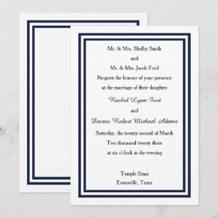 Double marine - Faire-part de mariage