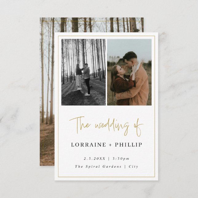 Double Moments couvrent le faire-part de mariage p (Devant / Derrière)