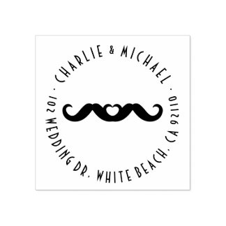 Double Moustache Amour Mariage Gay Tampon en Caout