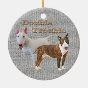Double ornement de problème de bull-terrier