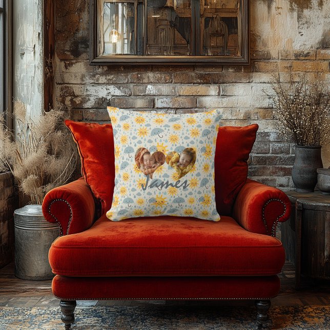 Double Photo Coussin Cadres cardiaques & Kawaii Mé (Créateur téléchargé)