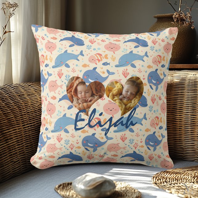 Double Photo Coussin Cadres cardiaques Kawaii Ocea (Créateur téléchargé)