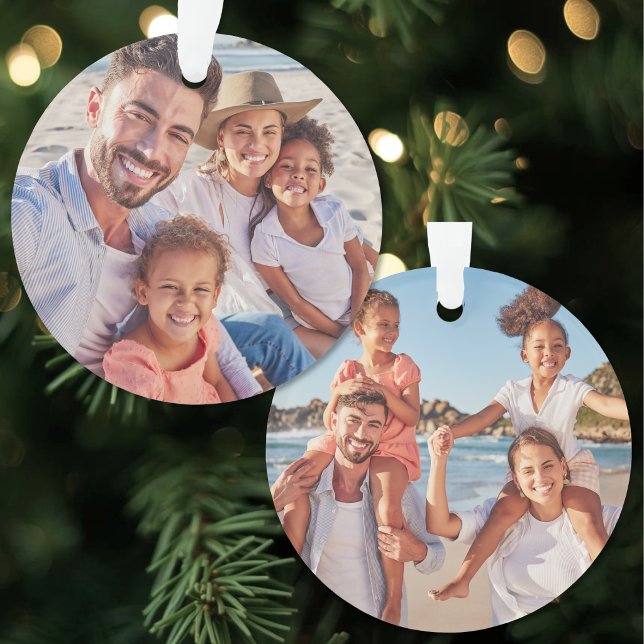 Double Sided Custom Family Two Photo Christmas (Double Sided Custom Family Two Photo Christmas Ornament )
