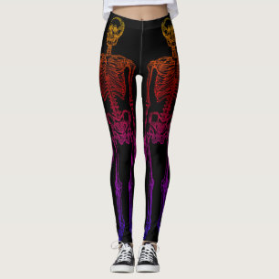 Double Skeletons humains Leggings noirs