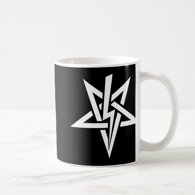 Double tasse blanche d'Anton Szandor LaVey Sigil (Droite)