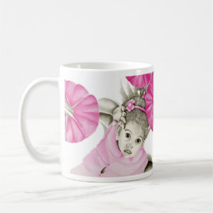Double tasse de la fille 3 roses