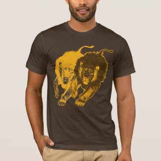 Double Tau du T-shirt de lions (or)